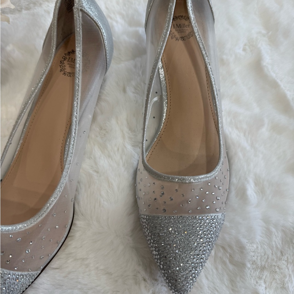Elegant Silver Embellished Heels